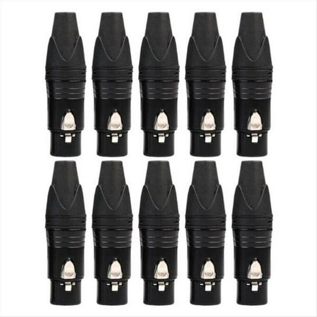 10 Uds DIY 3 Pines XLR Adaptador Enchufe XLR Conector de Aviación Cabezal de Soldadura Conector de Cable de Micrófono (Hembra)