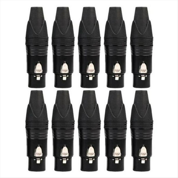 10 Uds DIY 3 Pines XLR Adaptador Enchufe XLR Conector de Aviación Cabezal de Soldadura Conector de Cable de Micrófono (Hembra)