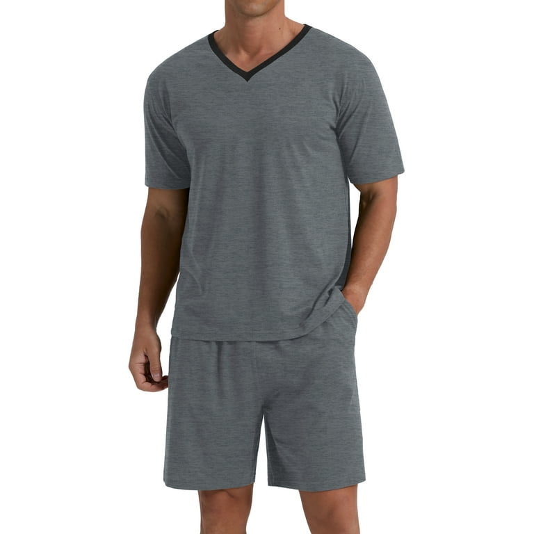 Mintreus Men's V-Neck Pajama Set with Shorts photo 1