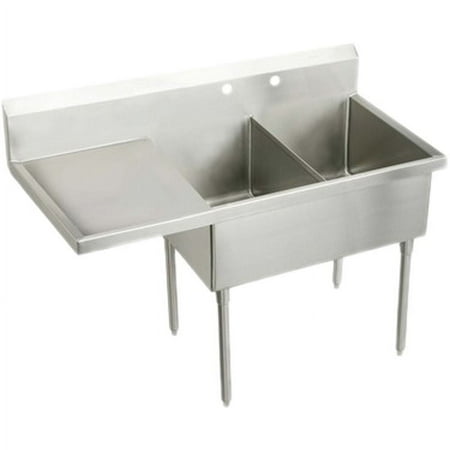 Elkay SS8254L0 Double Bowl Stainless Steel Scullery Sink