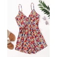thumbnail image 5 of Women's Leopard Print Wrap Spaghetti Strap Romper Cami Jumpsuit, 5 of 5