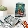 thumbnail image 4 of Netecom Christmas Stained Glass Coloring Book Spiral Bound for Adults, A5 Wooden Cover, 30 Intricate Coloring Pages of Charming Christmas Designs in Xmas Day for Stress Relief and Relaxation, 4 of 6