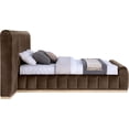 thumbnail image 4 of Meridian Furniture Amara Brown Velvet Queen Bed with Added Panels, 4 of 10