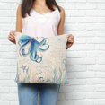 thumbnail image 2 of Blue Octopus Coastal Pillow Covers 16x16 Inch Decorative Throw Pillow Cover, Coral Summer Beach Nautical Ocean Beige Sofa Pillowcases Accent Cushion Case Home Decor Bedroom Living Room, 2 of 6