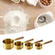 thumbnail image 1 of Juego de cucharas medidoras 4x cuchara medidora mango de madera acero inoxidable profesional portátil resistente cuchara condimentadora para hornear oro, 1 of 8