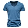 thumbnail image 2 of T Shirts for Man Summer Casual Lightweight Breathable Short Sleeve V Neck Plain Basic Tshirts Mens Tees, 2 of 6