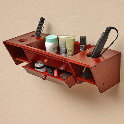 WallMounted Bathroom Vanity ShelvesWalnut