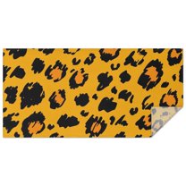 Yellow and Black Of Leopard Print Rectangle Tablecloth 60"x120",Waterproof Polyester Rectangle Table Cloth, Wipeable Spillproof Polyester Tablecloth for Dining, Camping, Indoor and Outdoor
