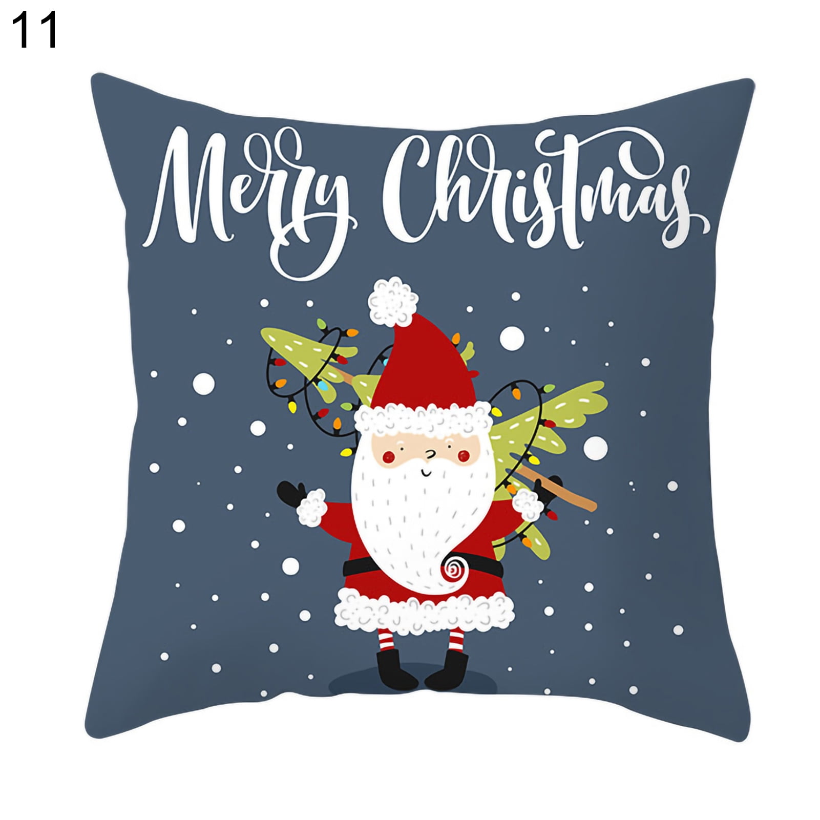 Pillow Case Christmas Letter Print Zipperd Closure Polyester Photo Pillow Case Christmas