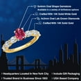 thumbnail image 2 of Gem Stone King 14K Two Tone Gold Pink Tourmaline and Lab Grown Diamond Engagement Ring for Women | 1.38 Cttw | Oval 6X4MM | Gemstone October Birthstone | Size 9, 2 of 6