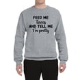 thumbnail image 3 of Wild Bobby, Black Feed Me Tacos And Tell Me I'm Pretty Cinco de Drinco Cinco De Mayo Unisex Crewneck Sweatshirt, Heather Grey, Medium, 3 of 5