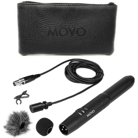 Movo Photo LV11C XLR Cardioid Condenser Lavalier Microphone with Phantom Power Supply