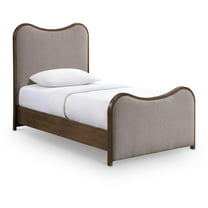 Meridian Furniture Arvada Brown Linen Textured Fabric Upholstered Twin Bed