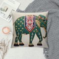 thumbnail image 2 of COMIO  Hand Made National Bohemian Housewarming Car Home Decoration Cushion Cover Pillowcase, Blue Elephant Design Textured Throw Pillow Cover, 2 of 5