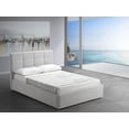 thumbnail image 3 of Casabianca Home CB-A103FGRY Mario Fabric Tufted Headboard Bed with Storage in Light Gray - Full Size, 3 of 5