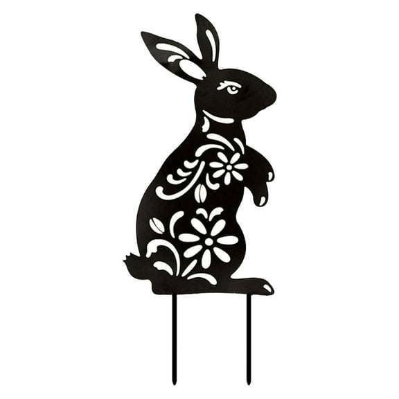 Easter Decor Bunny Garden Stakes 1Pcs Black Rabbit Yard Decorations For Outdoor L Awn And Garden De Cor For Easter And Spring Celebrations Garden Outdoor Statue Gardening De Cor Card Slot 11.2"X5.3"