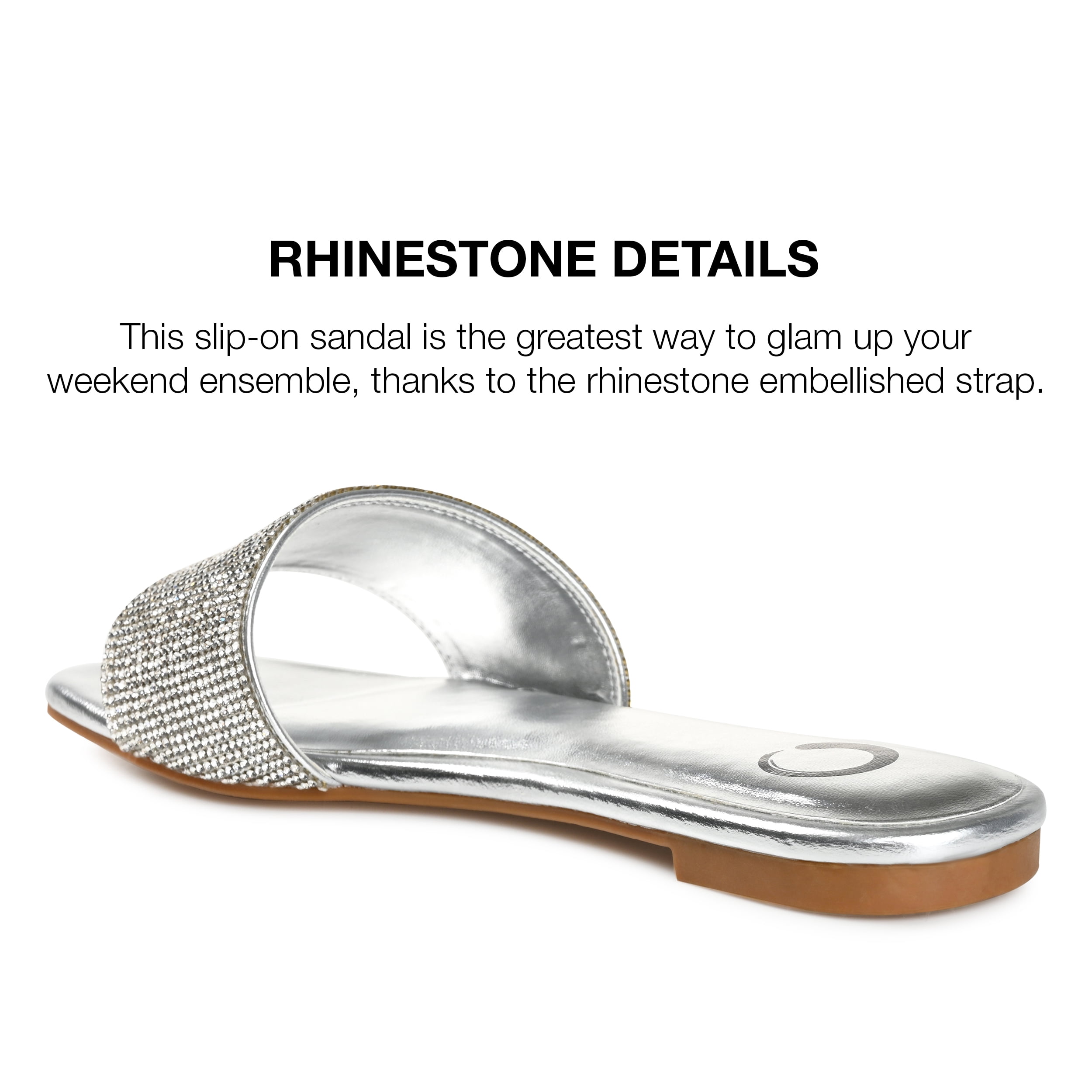 Journee Womens Grayce Slide Flat Evening Dress Sandals