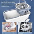 thumbnail image 6 of Spin Mop Bucket Deluxe 360 Spinning Floor Cleaning System with 6 Microfiber Replacement Head Refills,62" Extended Handle,4X Wheel for Home Cleaning, 6 of 8