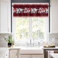 thumbnail image 3 of White Flowers Red Bow Kitchen Curtains and Valances Set, Snowflakes Leaf Winter Christmas Rod Pocket Window Valance 18 Inch Window Curtain Panels for Living Room Bedroom Laundry, 27.5x36in, 3 Pieces, 3 of 7