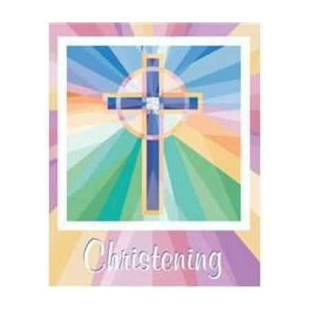 Bulk Buys Stained Glass Christening Invitations - Pink - Pack of 2