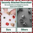 thumbnail image 3 of Diadema con nudo navideño para mujer, diadema ancha con nudo y diamantes de imitación en forma de campana de copo de nieve y coleteros con orejas de conejo, diadema con nudo superior rnada con, 3 of 3