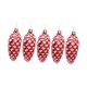 thumbnail image 5 of 5 piezas de adornos de piñas de Navidad colgantes brillantes para árbol de Navidad rojo, 5 of 9