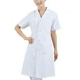 thumbnail image 3 of lionlar Blouse Blanche à Manches Courtes pour Femmes, Uniforme de Laboratoire, Médecin, Infirmière, 3 of 9