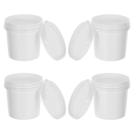 ELAYARD 4pcs Square Paint Buckets for Painting Durable Construction White Plastic Containers