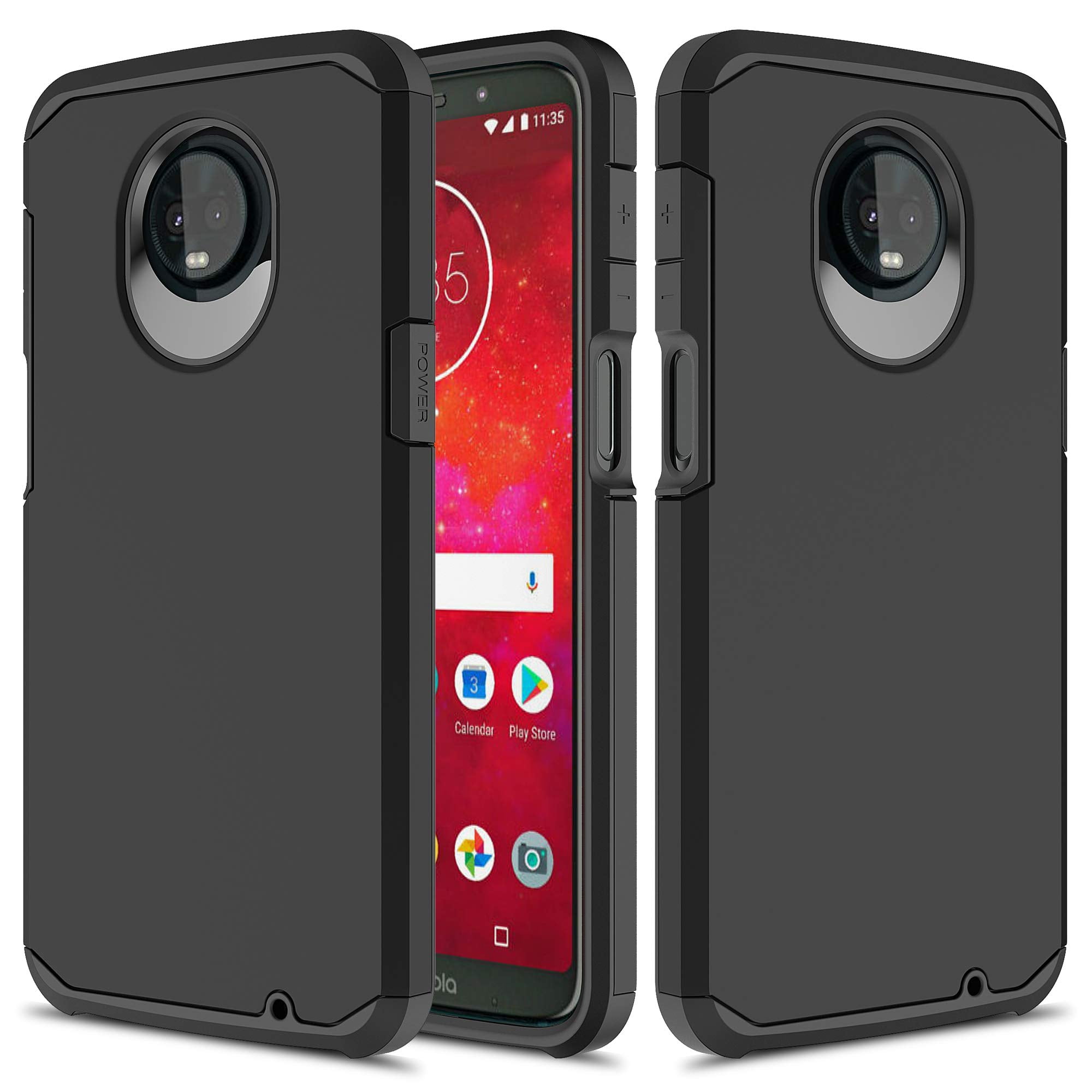 Moto Z3 Case, Moto Z3 Play Case, TownShop Dual Layer Shockproof Hybrid