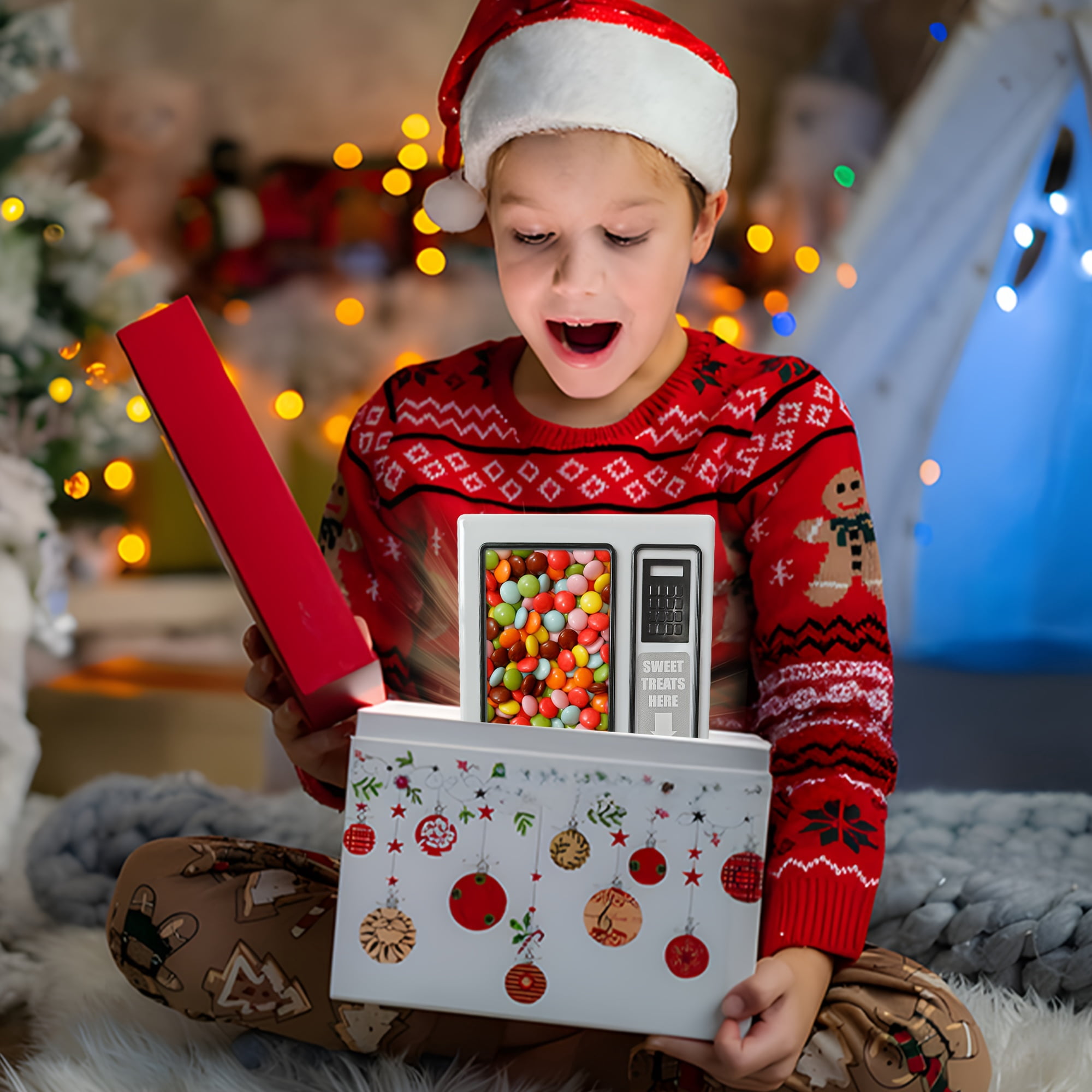 Mini Candy Vending Machine for Gumballs & Jelly Beans, Retro Design, Battery-Free, Desktop, Classroom & Party Use
