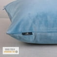 thumbnail image 4 of Phantoscope Soft Solid Square Velvet Decorative Throw Pillow for Couch and Sofa, 22" x 22", Blue, 2 Pack, 4 of 7