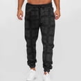 thumbnail image 2 of USNSM Men's Plaid Sweatpants Casual Fitness Slim Fit Jogger Drawstring Elastic Waist Long Pants with Pockets Black 3XL, 2 of 4
