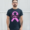 thumbnail image 3 of Tee Hunt Real Men Wear T-Shirt Breast Cancer Awareness Month Men's Novelty Shirt, Navy Blue, 4X-Large, 3 of 5