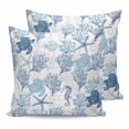 thumbnail image 7 of Outdoor Throw Pillow Cover Summer Marine Turtle Coral Starfish Waterproof Cushion Covers 2 Pack Watercolor Ocean Shell on White Pillow Cases Home Decoration for Patio Garden Couch Sofa, 7 of 7