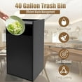 thumbnail image 3 of Restaurant Trash Can Cabinet with Tray Holder - Wooden Trash Can, Commercial Trash Can 40 Gallon Garbage Can Cabinet Grade Rubbish Bin for Restaurants, Cafeterias, Office (Black), 3 of 8