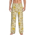 thumbnail image 2 of Picia Cute Bee Gnomes Mens Soft Woven Cotton Elastic Waistband Sleep Pajama Pant Lounge Sleep Pant With Pockets And Drawstring-Medium, 2 of 9