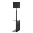 thumbnail image 4 of Gamma Contemporary Floor Lamp in Black Metal and Black Linen Shade with Black Metal Side Table by LumiSource, 4 of 7