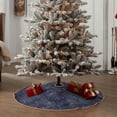 thumbnail image 5 of Daiia Watercolor Indigo Drawing Merry Christmas Tree Skirt , Xmas Large Lace-up Tree Skirt, Santa Snowflakes Rustic Home Decorations New Year Party Farmhouse Decor-30", 5 of 7