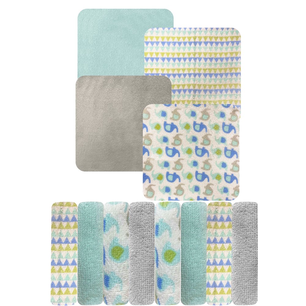 MODERN BABY Washcloths for Baby Boys 8 Pack Set Soft Reusable Wash