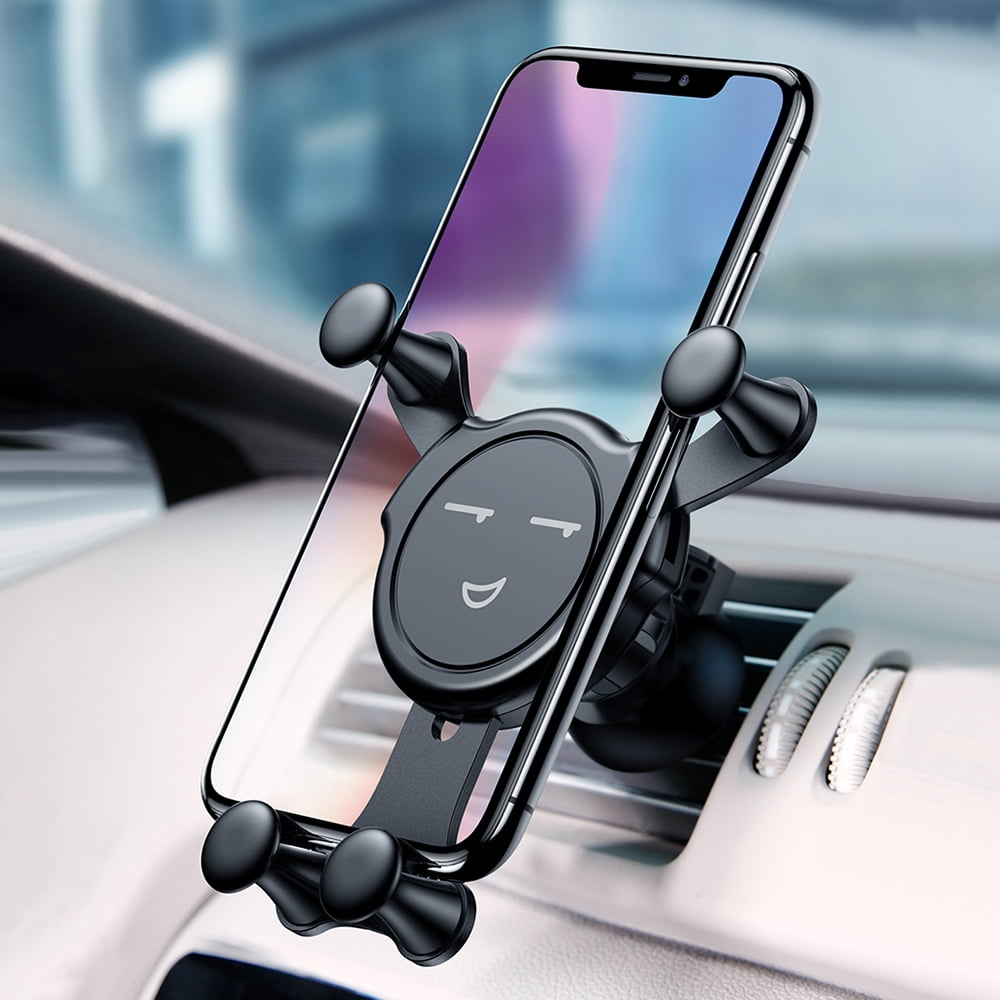 Universal Car Air Vent Mount Phone Gravity Holder, Silver/Black