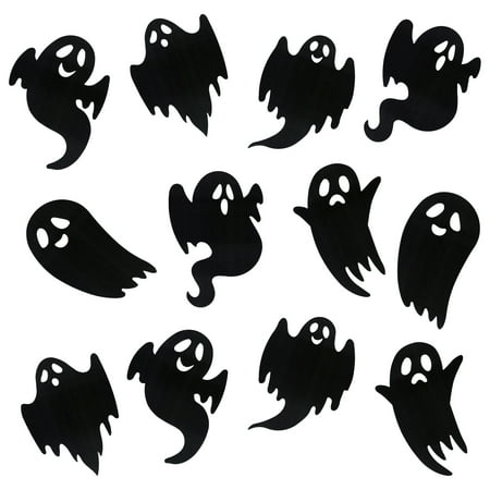 Cutout Ghosts Decor, Black, 12 Count, Halloween by Way To Celebrate