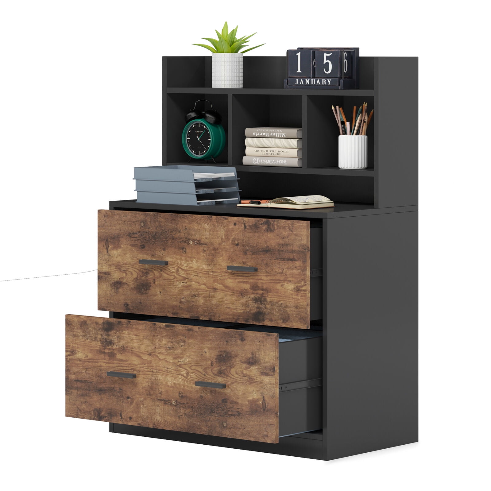 Tribesigns Wood 2 Drawers File for Letter Size Home Office