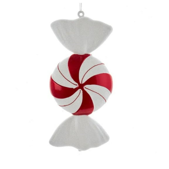 Red and White Peppermint Candy Christmas Ornament – Festive Holiday Tree Decoration
