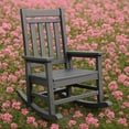 thumbnail image 1 of Bingirl Outdoor Rocking Chair HDPE Plastic Patio Rocker Chair for Porch Deck Lawn Garde Grey (Four straight back panels), 1 of 7