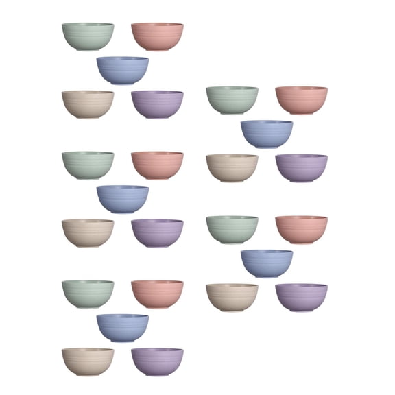 25Pcs Unbreakable Cereal Bowls, Reusable Lightweight Wheat Straw Bowl, Dishwasher & Microwave Safe