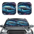 thumbnail image 2 of Gukieu Vintage Colorful Patterned Dolphin Print Car Windshield Sun Visor, Foldable Anti-UV Car Sun Visor Suitable for Vans, Trucks Car Accessories-Medium, 2 of 6