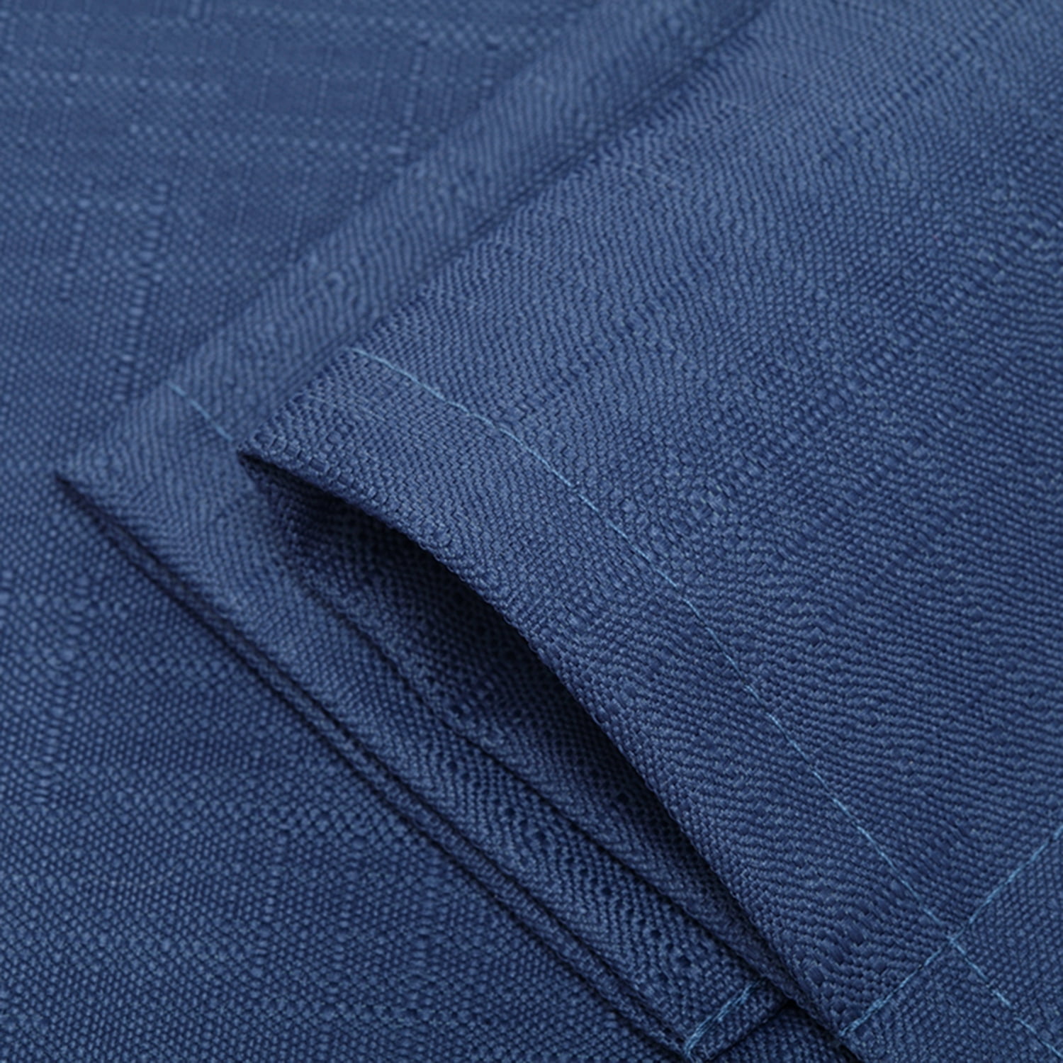 SUN+BLK Thermal Back Blackout Indoor Curtain Panel Pair with Rod Pocket, Denim, 42" x 84"