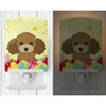 thumbnail image 2 of Chocolate Brown Poodle Easter Egg Hunt Ceramic Night Light, 2 of 2