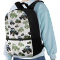 thumbnail image 4 of HUIACONG White Tractor Pattern Backpack for Daily School Use Multi Compartment Wear‑Resistant Large Capacity for Elementary Middle School Kids, 4 of 6