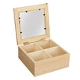 thumbnail image 2 of Caja organizadora de almacenamiento de madera, vitrina de joyería, caja de té con tapa de vidrio, joyero con soporte para fotos, caja de baratija para, 2 of 9